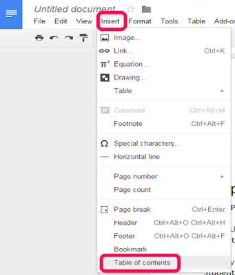 Innovate Instruct Inspire How To Create A Table Of Contents In Google Docs